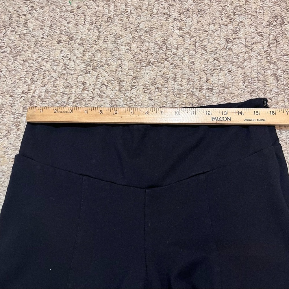 Anthropologie Black Wide Leg Ponte pants Size M High Rise Side Zip Stretch - Picture 8 of 15